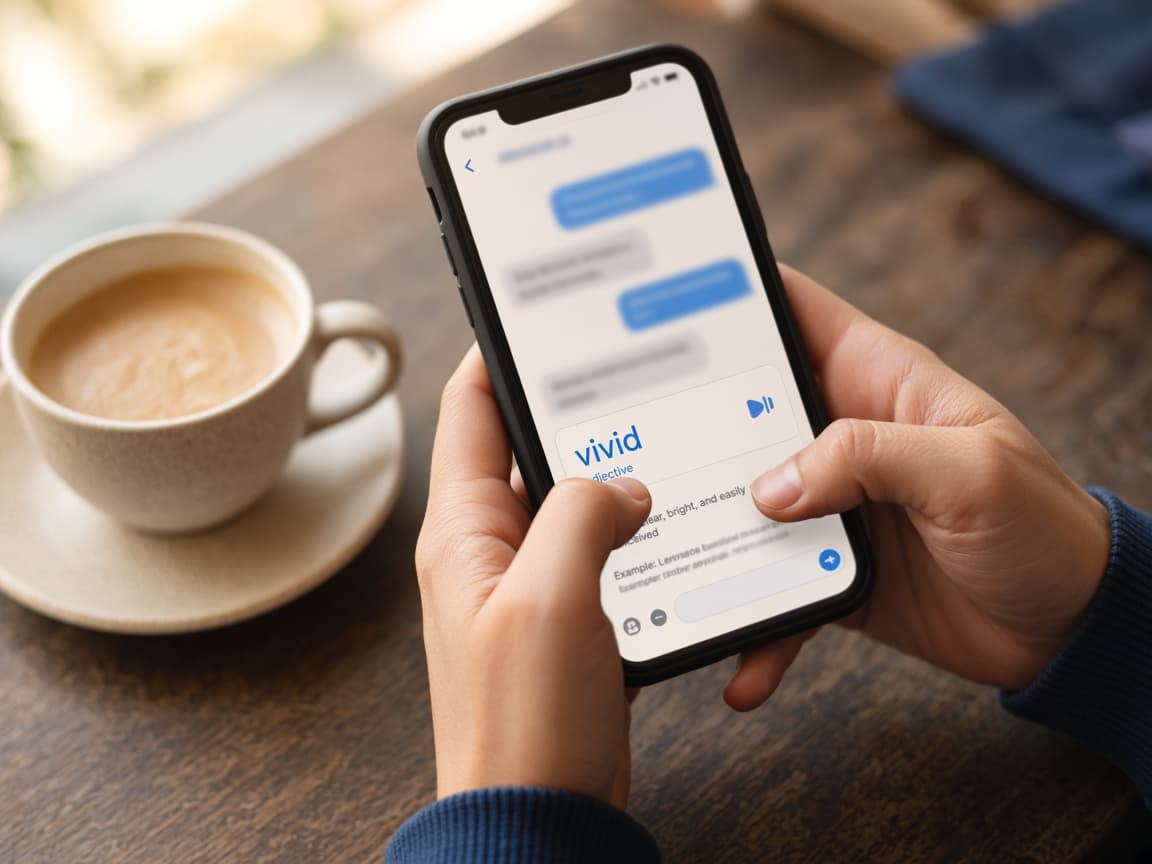 Quick language practice on a phone messaging app